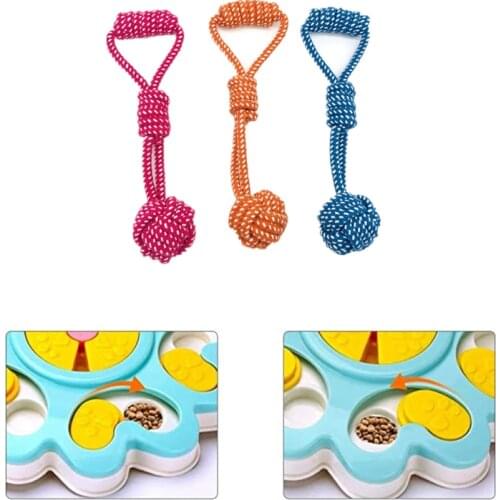 Pet Dog Toy Training Puzzle Slow Food Plate Dog Game Board Funny Slow Eat Interactive Rope Knot Toys