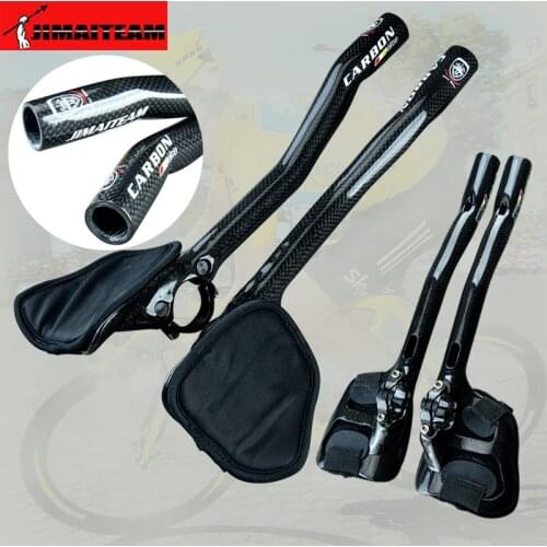JIMAITEAM Bicycle TT /Rest Bars Handlebar Triathlon Handlebar Carbon Bar Ends Road Bike Aero Bars 340mm Bullhorn/GLOSS