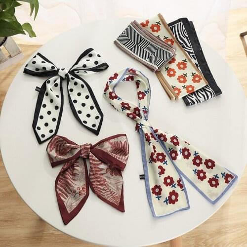 The Korean Version of The Decorative Scarf Scarf Hair with Lazy Women Small Long French Retro Headband Ribbon Hair Ornaments