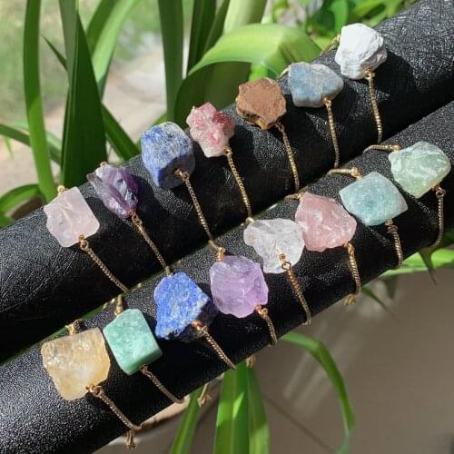 Healing Jewelry Natural Stone Bracelets Adjustable Rock Mineral Quartz Charrm Lapis Citrines Amethysts Pink Crystal Bracelets