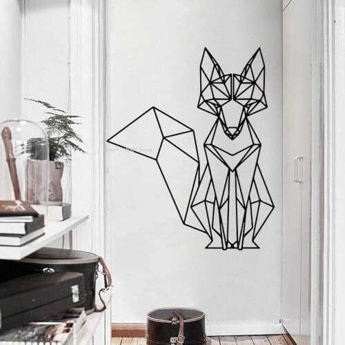 Fox Geometric Art Wall Decal Animals Outlines Home Decoration sitting room Office Minimalist Modern Removable wallpaper DG410
