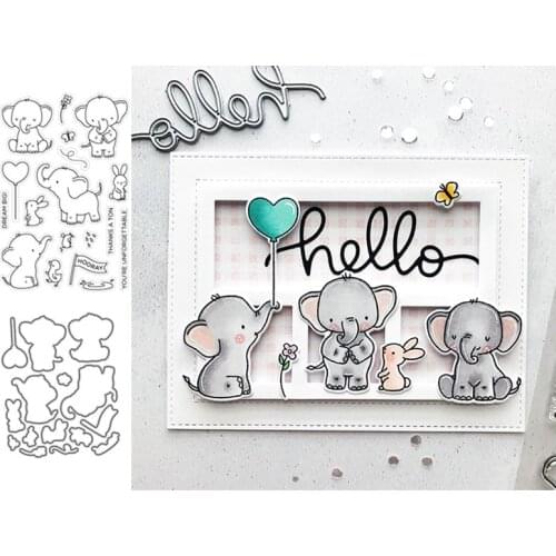 Cute Elephant Animal Metal Cutting Dies for Scrapbooking Handmade Tools Mold Cut Stencil New DIY Card Make Mould Model Craft