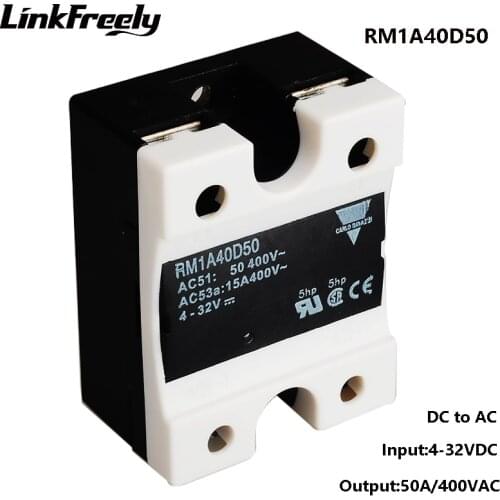 RM1A40D50 50A DC AC Solid State Relay Module,Output:42-440VAC Input:5V 12V 24VDC SSR Relay,Electrical Voltage Relay Switch Board
