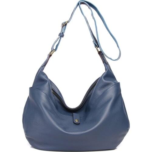 Soft Genuine Leather Women Shoulder Bag 2021 Luxury Brand Large Female Crossbody Bag Simple Casual Real Leather Lady Handbag