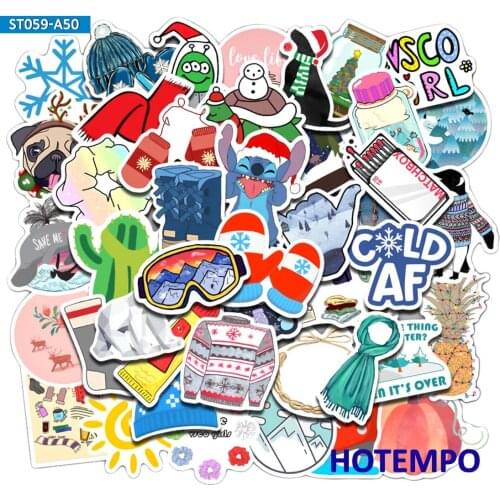 50pcs Cute Winter Story Totem Label Cartoon Stickers Pack Posted It Kawaii for Kid Gift DIY Letter Diary Scrapbooking Phone