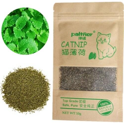 New Organic 100% Natural Cat Catnip Cattle Grass 10g Cat Mint Leaves Menthol Flavor Funny Cat Training Toy Cats Supplies