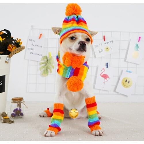 New Hats For Dog Scarves Leggings Striped Ball Retail & Wholesale Pets Accessories For Puppy Animals Dachshund Chihuahua Goods