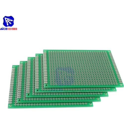 Diymore 5PCS/Lot 6x8cm Single Sided Prototype Universal Printed Circuit Board DIY Soldering Green PCB Board for Arduino
