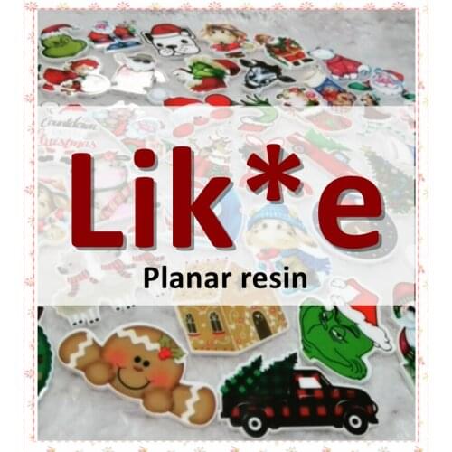 Custom Cartoon Planar Resin Social Media Icons Acrylic Flatback 30pcs/lot Printed for DIY Hair Bow Accessory