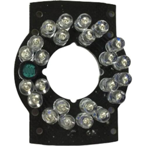 Infrared light board IR LED Board LED Module 24 Infrared LEDs 5mm 90 Degrees Angle 850nm Wavelength Security Camera Light Panel