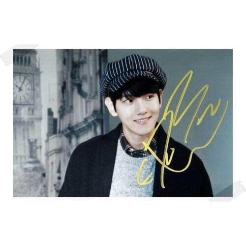 Signed KPOP EXO Baek Hyun autographed photo 6 inches free shipping KPOP 11201707