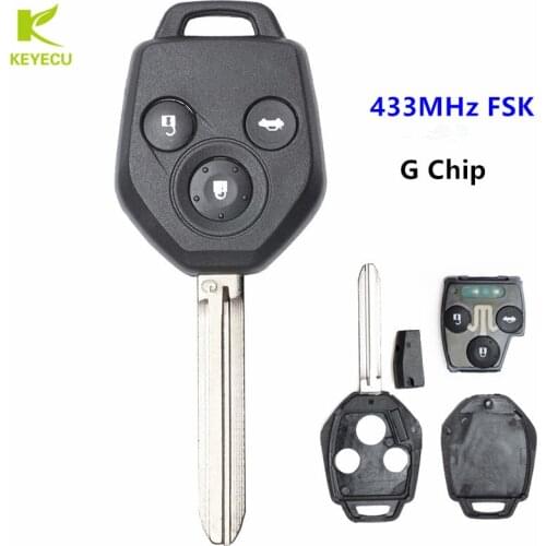 KEYECU 3Button KEY KEYLESS ENTRY REMOTE FOB 433MHz FSK with "G" CHIP for Subaru XV 2016 2017 2018