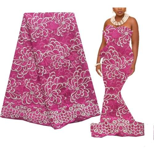 Luxury French Net Lace Fabric 5 Yards Beaded Tulle Lace Fabric 2021 Embroidered Flower Latest African Laces 2021 High Quality