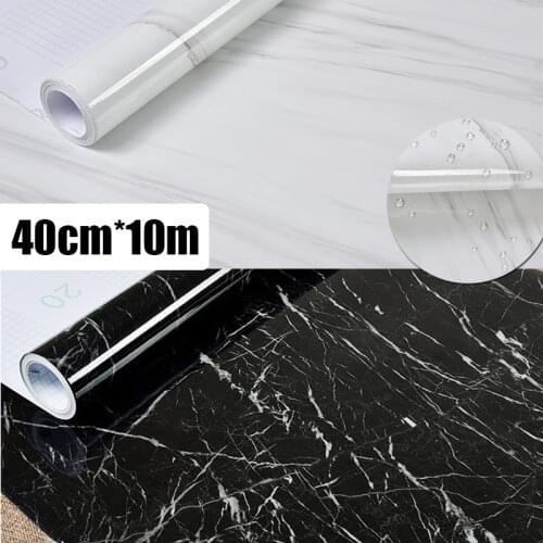 40cm*10m Self-adhesiveMarble Wall Sticker Removable Wallpaper for Kitchen Backsplash Cabinets Shelf and Drawer Liner Bathroom