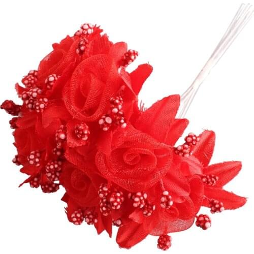 Silk DIY Daisy Camellia Artificial Flowers Small Rose Bride Bouquet Xmas Party Decor Faux Fake Flowers Wedding Home Decoration