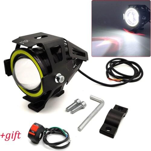 U7 LED Light Motorcycle Angel Eyes Headlight Spotlights Auxiliary Bright Fog Light For Ducati HYPERMOTARD 1100 796 998 M1000S