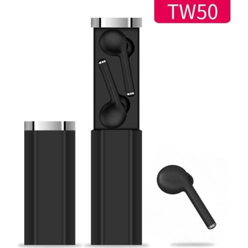 New Bluetooth Headphones TW50 TWS Earbuds Wireless Earphone Stereo Headset With Mic Charging Box for Android iPhone Phones