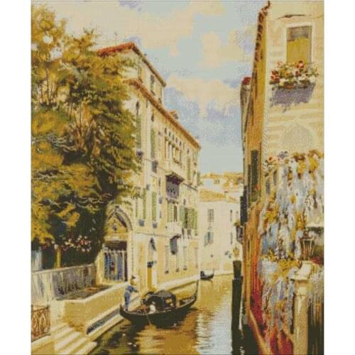 Venice Grand Canal patterns counted 11CT 14CT 18CT Cross Stitch Set DIY Cross-stitch Kits Embroidery Needlework Home Decor