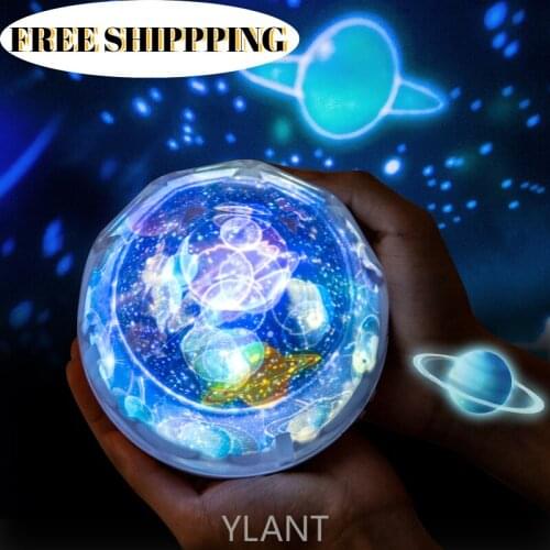 Planet Magic Projector Earth Universe LED Lamp Colorful Rotate Flashing Star Kids Baby Christmas Gift Starry Sky Night Light