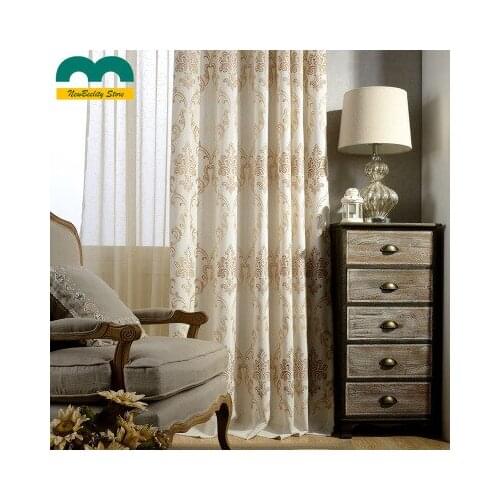 High Quality Embroidery Curtains for Living Dining Room Bedroom Window Blackout Curtain Simple European American Pastoral Drapes