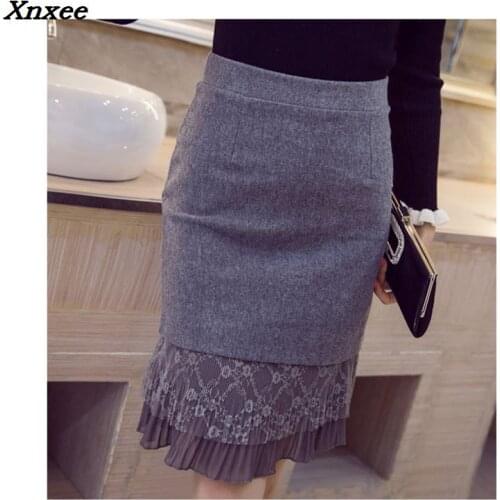 Xnxee Lace Pencil Skirts