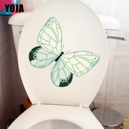 YOJA 23.9X18.7CM Beautiful Insect Butterfly Classical Art Wall Sticker Living Room Decor WC Toilet Decals T1-2127