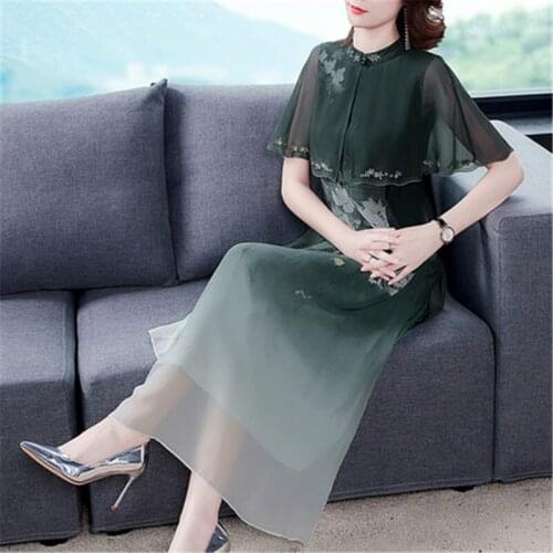 Retro Printed Womens Summer Dress 2021 New Ethnic Style Big Size 4XL Female Shawl Fake Two Piece Dresses Casual Vestidos aq677