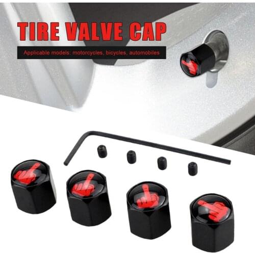 1Set Fashion Aluminum Alloy Anti-theft Middle Finger Style Car Tire Valve Caps Wheel Tires Tire Stem Air Cap Airtight Covers