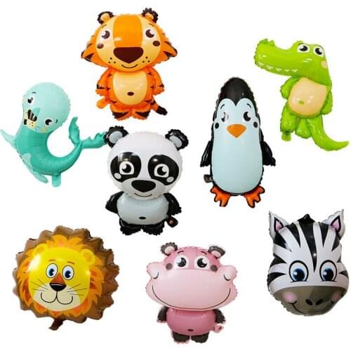 1Pc Animal Foil Balloons Monkey Tiger Lion Penguin Panda Birthday Party Decorations Kids Supplies Boy Toy Air Globos Baby Shower