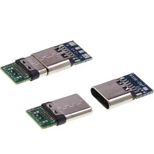 10/20/50pieces of USB Type-C connector male/female socket socket adapter to solder wire cable 24-pin support PCB board port jack