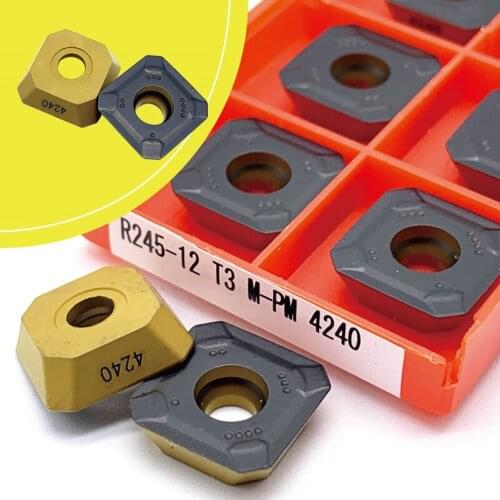 High Quality 10PCS R245 12T3M PM 1025 1030 4240 R24512T3M PM4240 Carbide Blade Turning Cutter CNC Lathe Tool