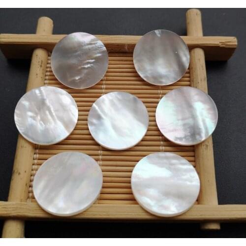 100pcs/lot 20mm Natural Round Disks Mother of Pearl shell for DIY Jewelry Double Flat Round Slice MOP Pearl shell