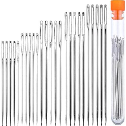 50 Pack Large Eye Needles for Hand Sewing Cross Stitch Needles Embroidery Needles Household Sewing Tool(Assorted Sizes)