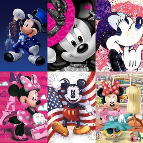 Disney DIY Diamond Embroidery Cartoon Mickey Cross Stitch 5D Diamond Mosaic Landcape Diamond Painting Rhinestones Christmas