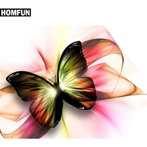 HOMFUN Full Square/Round Drill 5D DIY Diamond Painting " Butterfly " 3D Embroidery Cross Stitch 5D Home Decor XY