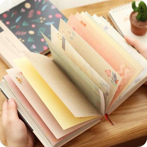W22 Gift , Colored Inside Paper Creative White-collars Writring Pad Notebook Diary