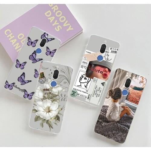 For Huawei Mate 10 Lite Case Flower Cute Painted Soft TPU Back Cover For Huawei Mate 10 Lite RNE-L21 RNE-L01 RNE-L02 Bumper Etui