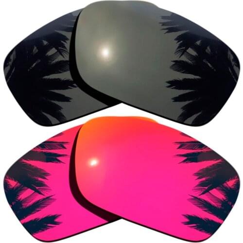 Black+Midnight Sun Mirrored Coating) 2-Pairs Polarized Replacement Lenses for Fuel Cell 100% UVA & UVB Protection