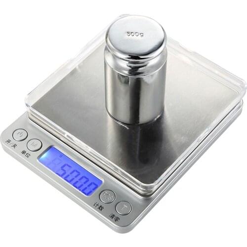 3kg x 0.1g Digital Kitchen Scale LCD Display High Precision Electronic Balance Food Scale Stainless Steel Bascula Cocina