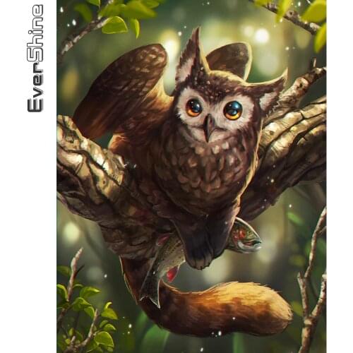 Evershine 5D DIY Diamond Painting New Arrival Owl Diamond Embroidery Animal Handmade Gifts Home Decorations