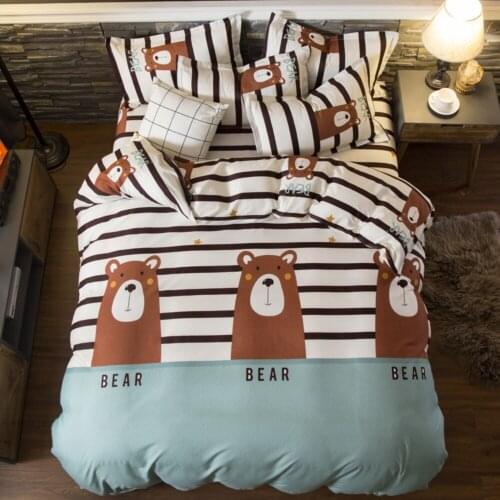 Dropshipping 2/3/4pcs King Size Bedding Sets Family Set Include Bed Sheet Duvet Cover Pillowcase bear children boy gife