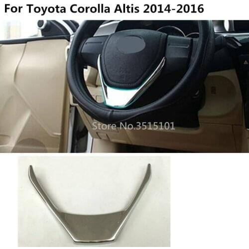 Car body cover ABS Chrome Steering wheel Interior Kit switch Trim lamp frame 1pcs For toyota Corolla Altis 2014 2015 2016