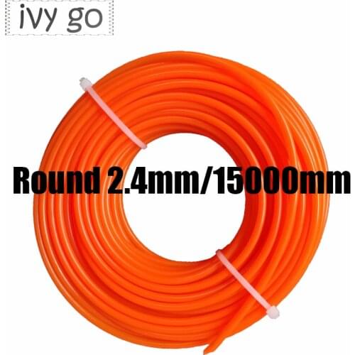 2.4mm*15m Brush Cutter Nylon Line Grass Trimmer Head Strimmer Round Rope Mowing Wire Lawn Mower Replacement Spare Accessories