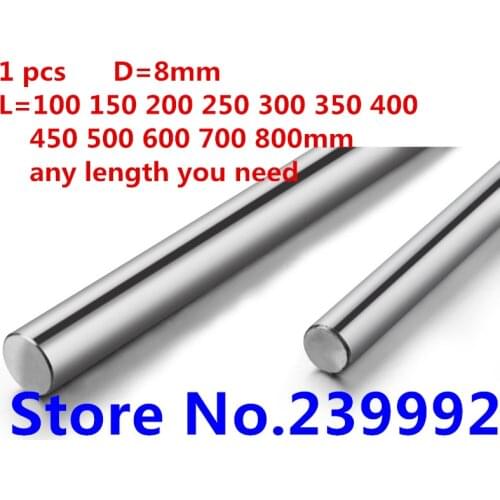 8mm linear shaft 100 150 200 250 300 350 400 450 500 600 mm Chromed Hardened Rod Linear Motion Shaft cnc parts 3d printer parts