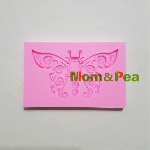 Mom&Pea 1319 Free Shipping Butterfly Deco Silicone Mold Cake Decoration Fondant Cake 3D Mold Food Grade