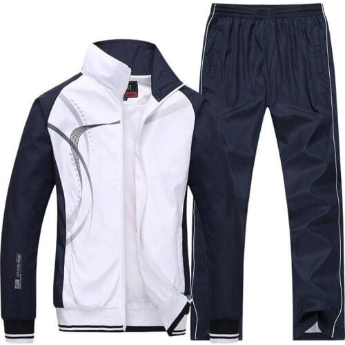 Men Sportswear New Spring Autumn Tracksuit 2 Piece Sets Sports Suit Jacket+Pant Sweatsuit Male Fashion Print Clothing Size L-5XL