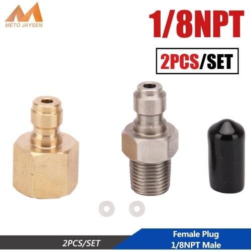 PCP Paintball 8mm Fill Nipple 1/8NPT Quick Female Plug 1/8BSPP Male Plug Coupler Fittings M10x1 Air Socket 2pcs/set