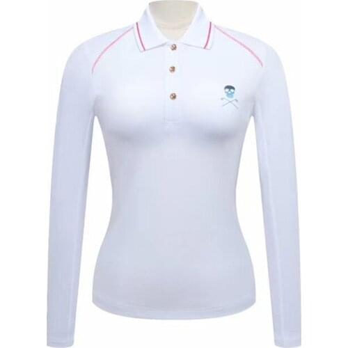 Autumn 2021 New Womens Golf Long Sleeve Polo-Shirt Fashion Slim Fit Quick Drying Functional Clothes