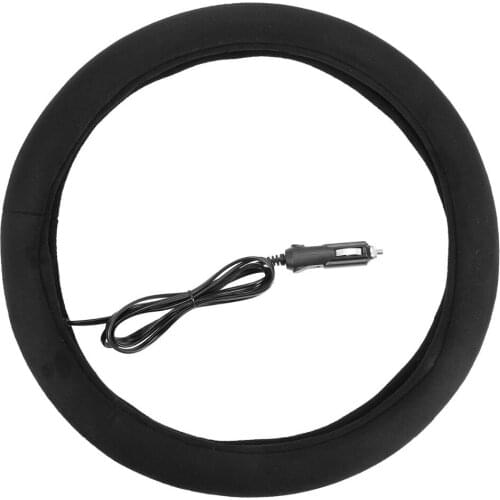 New Car Steering Wheel Cover Keep Warm Winter Steering Wheel Protective Cover Non-Slip Elastic Heating 37-38cm Auto Protection