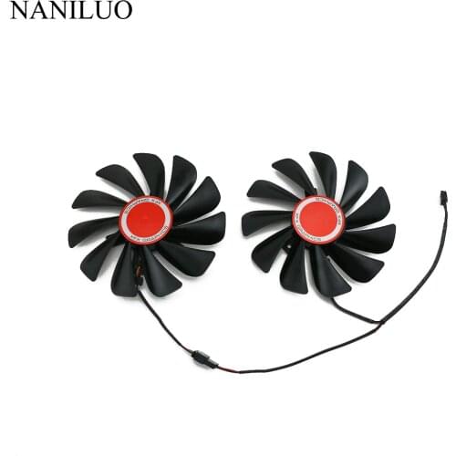 2pcs/set 95MM FDC10U12S9-C CF1010U12S XFX RX580 GPU Cooler Cooling Fan For HIS RX 580 Grahics Card VGA Replacement